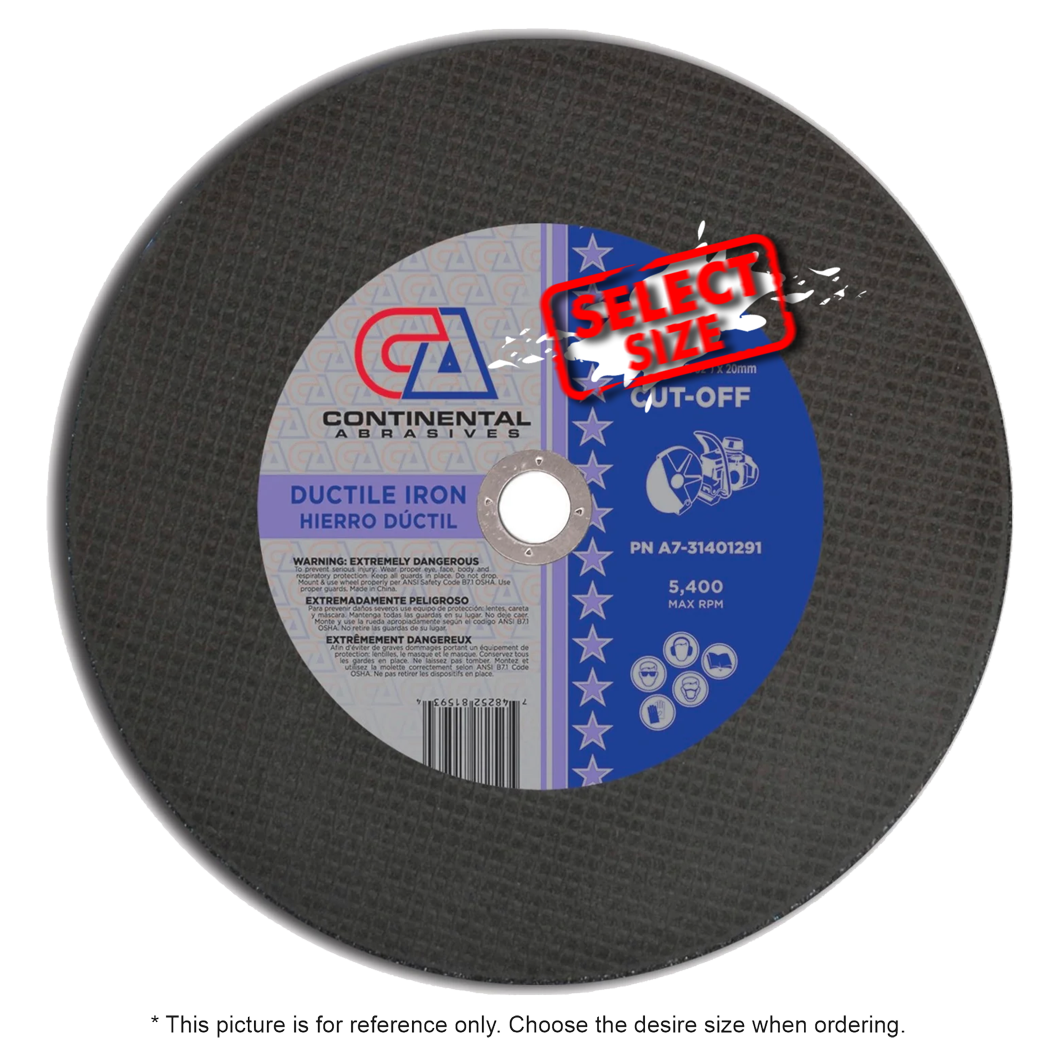 A7 - Cut off Wheels - Gas Saw (Ductile Iron) (10/box)